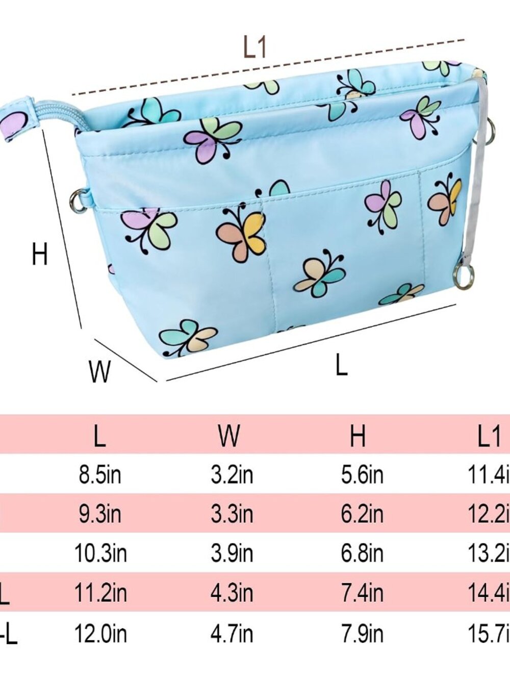 Premium Nylon Purse Organizer Tote Handbag Insert Organizers Bag in Bag Zipper 1 - Picture 2 of 7